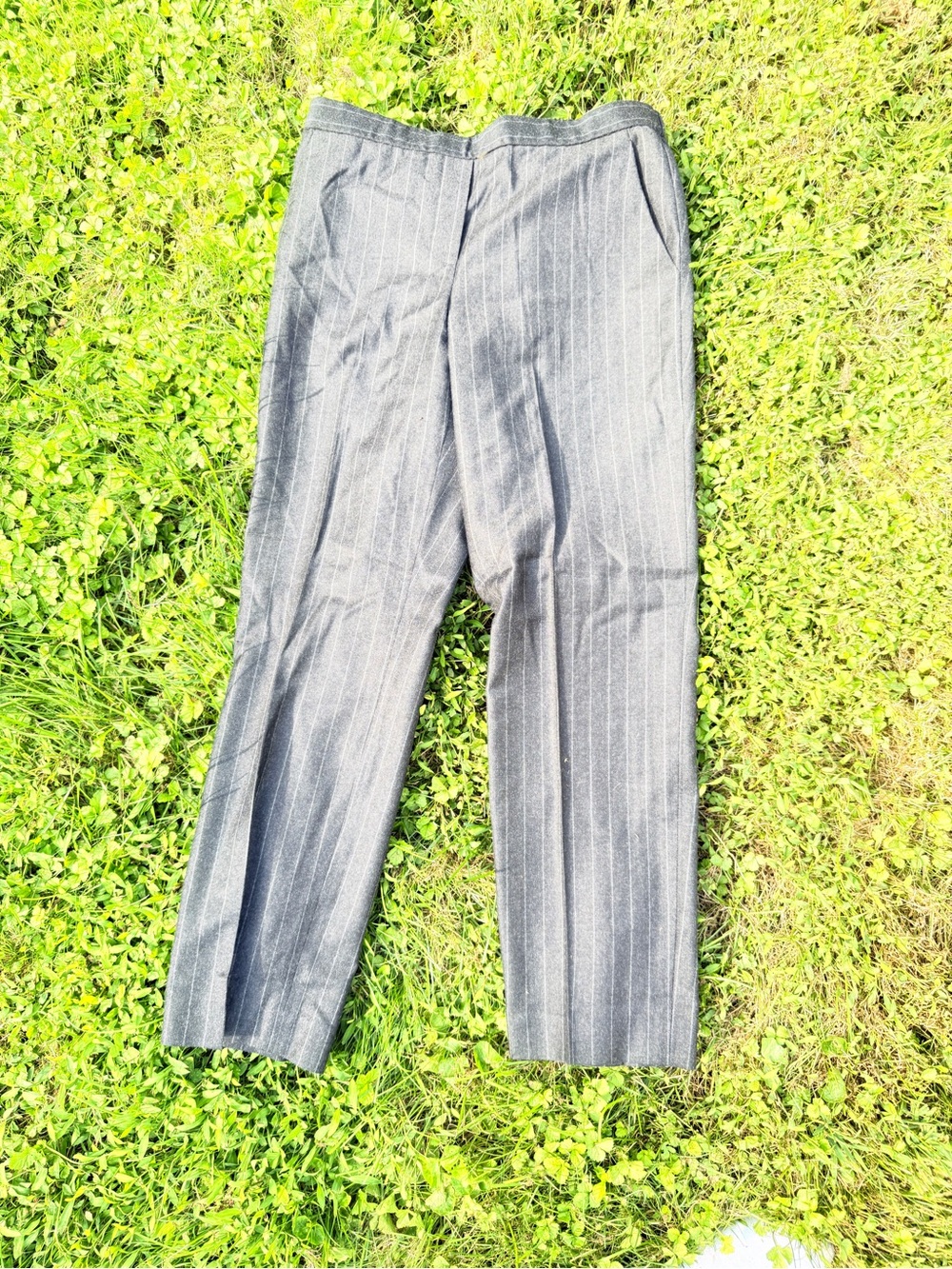 Theory Women's Gray Pinstripe Trousers